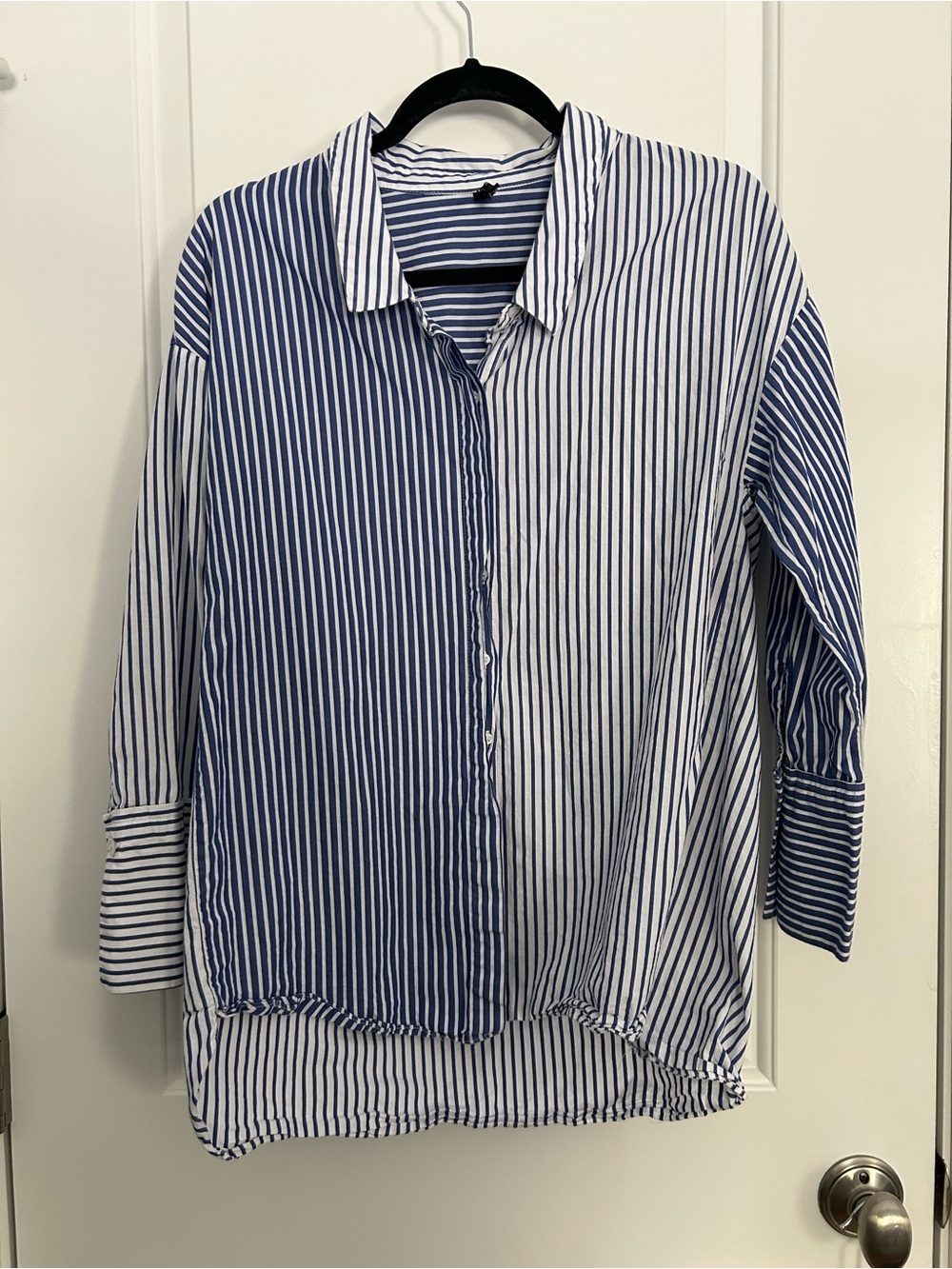 Zara Striped Button Down Shirt Oversized